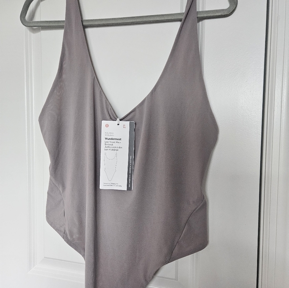 NWT Wundermost Nulu Mesh Scoop-Back Sleeveless Thong Bodysuit Mauve Grey XL - Picture 12 of 16